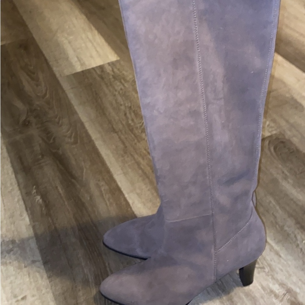 New! Aquatalia Rhumba II Knee-High Suede Boots Gray Taupe Size 8.5